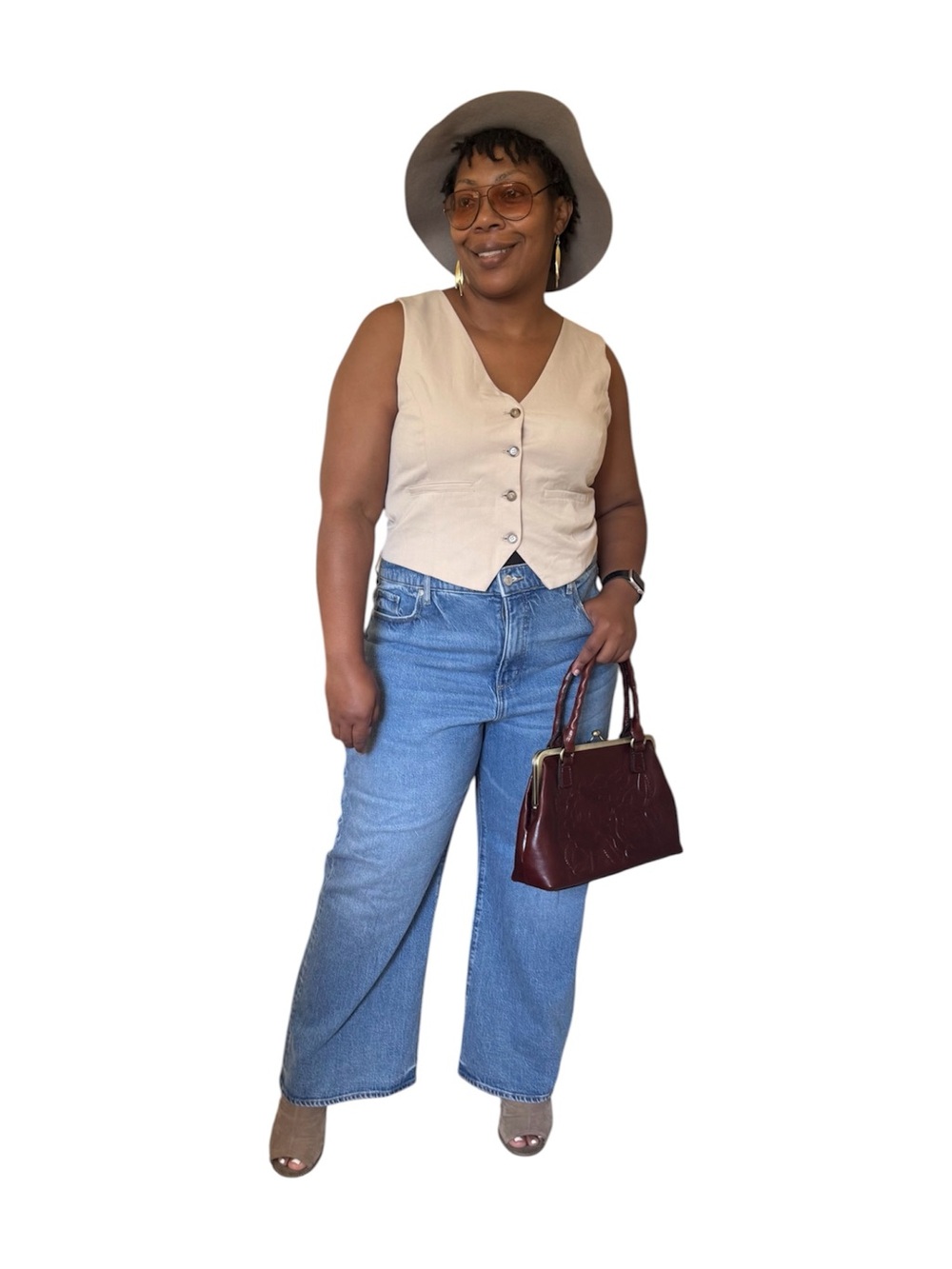 Halogen Vest Button Front V-Neck
